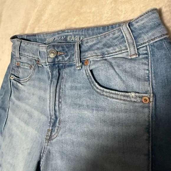 American Eagle Outfitters Blue Two-Tone Baggy Jeans - Picture 2 of 5